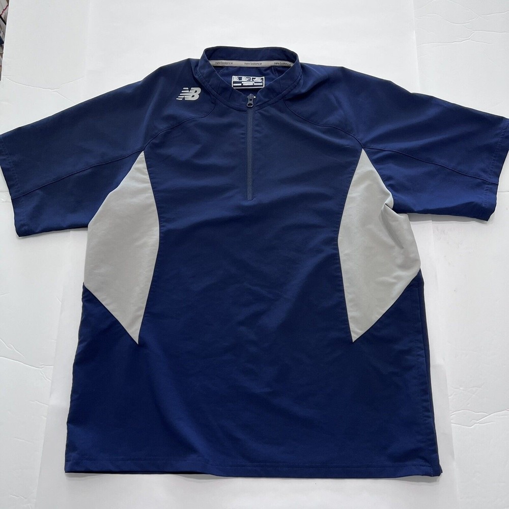 New Balance Short Sleeve Ace Baseball 1/4 Zip Top Jacket Men's Medium Blue